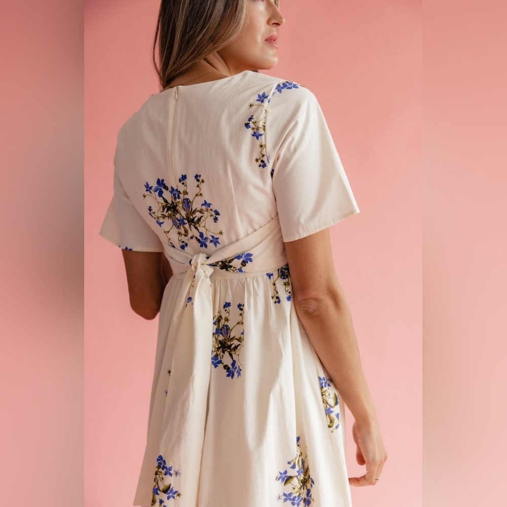 NWT! Roolee Elodie Square Neck Bow Dress, Size XL